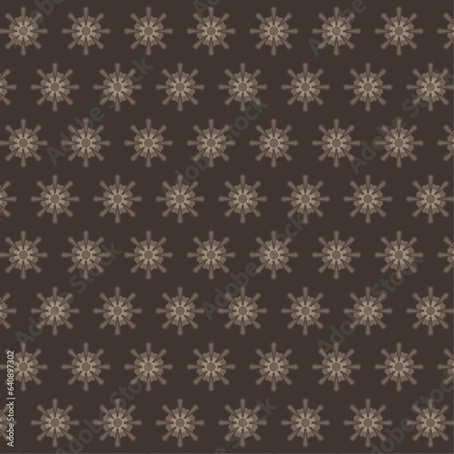 Seamless abstract western design circles floral vector brown style