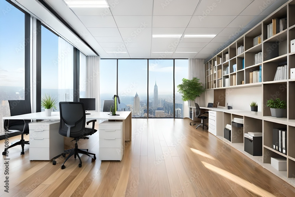 modern office interior  generated by AI technology 