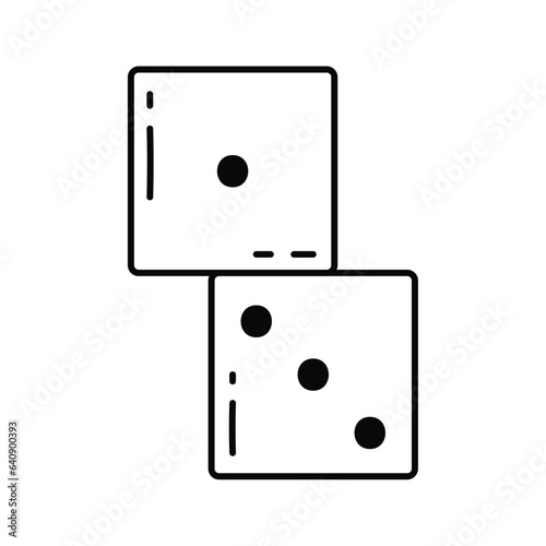Isolated flat pair of dices toy sketch icon Vector