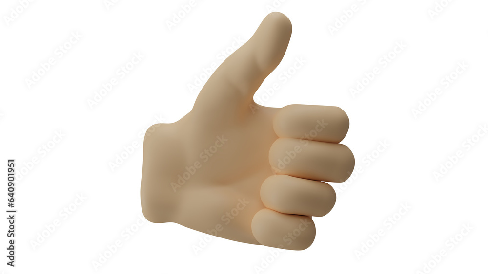 Hand gesture thumb up or like isolated on transparent and white background. Gesture concept. 3D render Hand gesture thumb up or like isolated on transparent and white background. Gesture concept. 3D render