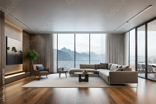 modern living room with furniture © zaroosh