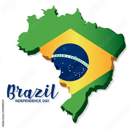 Colored independence of brazil September 7 Poster Vector