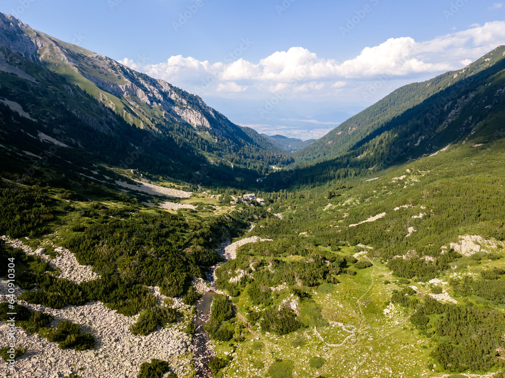 Aerial view of Pirin Mountain near Banderitsa River, Bulgaria