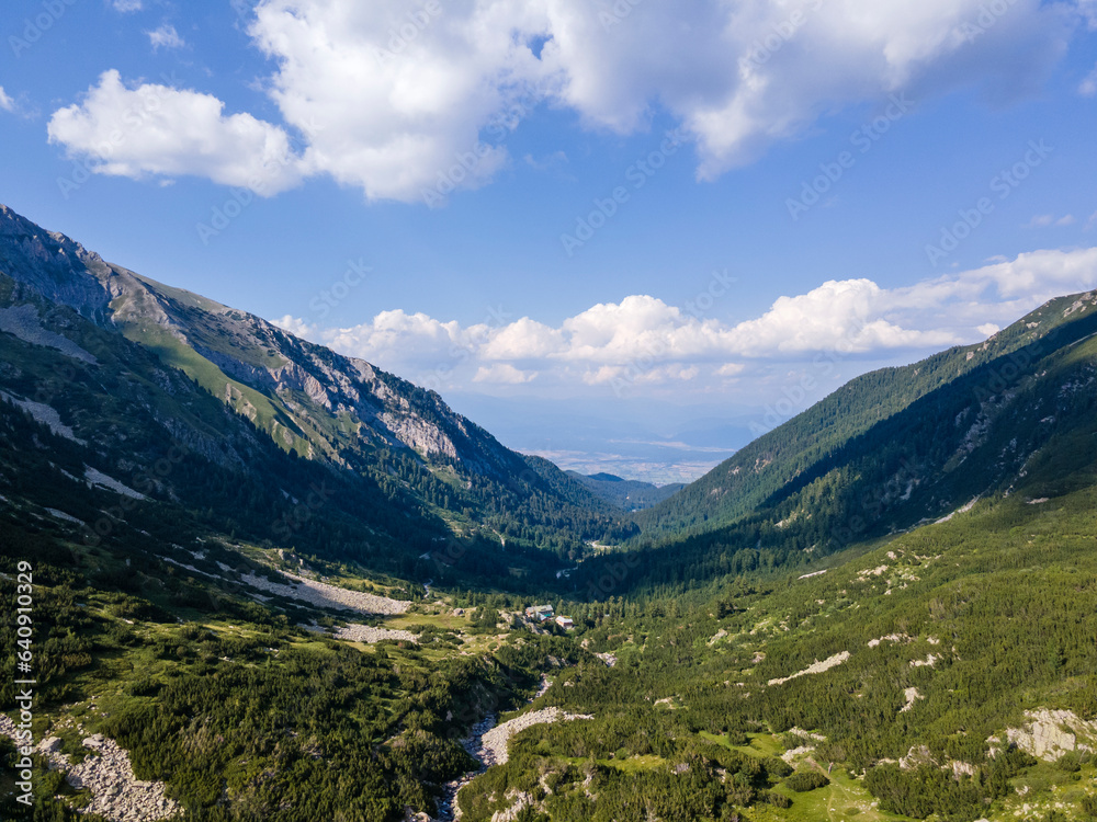 Aerial view of Pirin Mountain near Banderitsa River, Bulgaria Aerial view of Pirin Mountain near Banderitsa River, Bulgaria