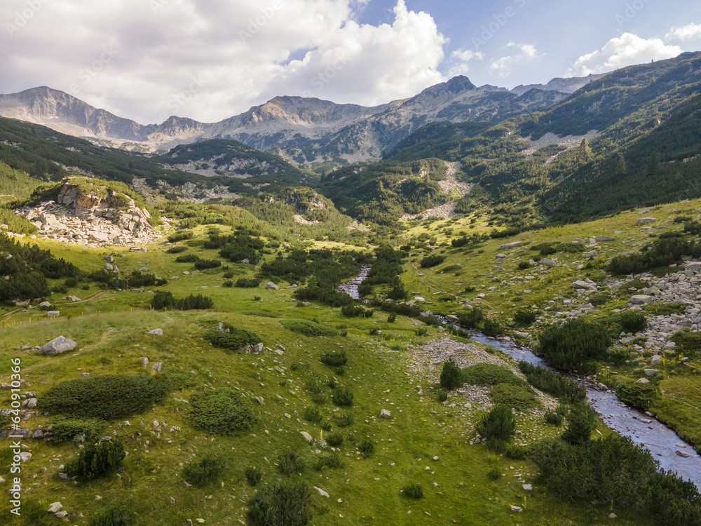Aerial view of Pirin Mountain near Banderitsa River, Bulgaria Aerial view of Pirin Mountain near Banderitsa River, Bulgaria