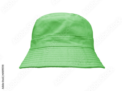 green bucket hat isolated PNG transparent.