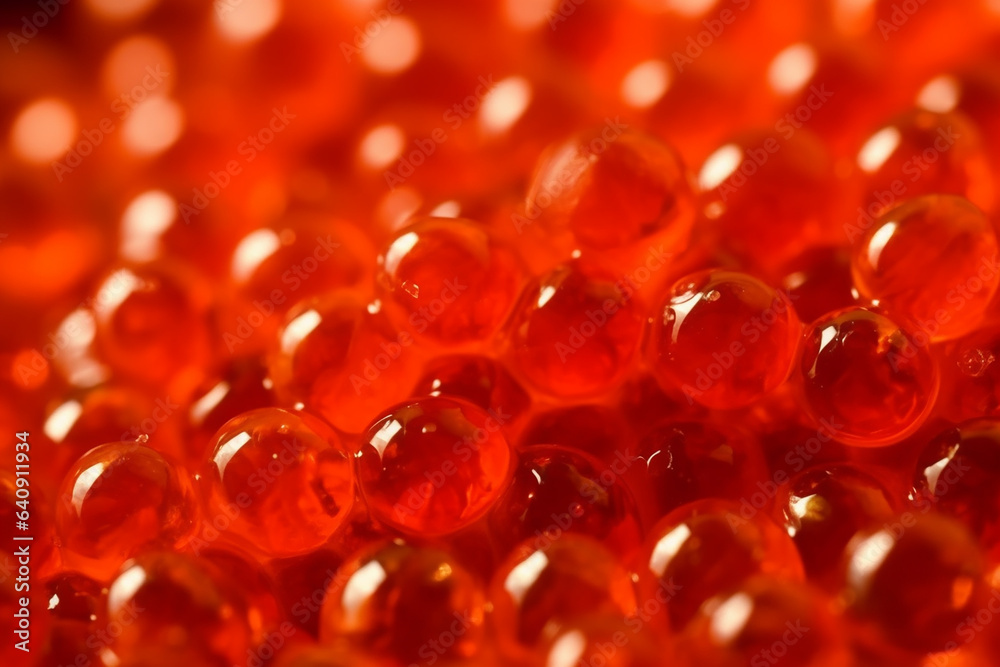Red luxury caviar macro texture closeup. Generative AI Red luxury caviar macro texture closeup. Generative AI