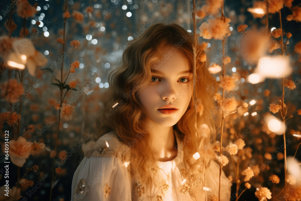 Psychic Model portrait of a woman/model/book character surrounded by magical ethereal ...
