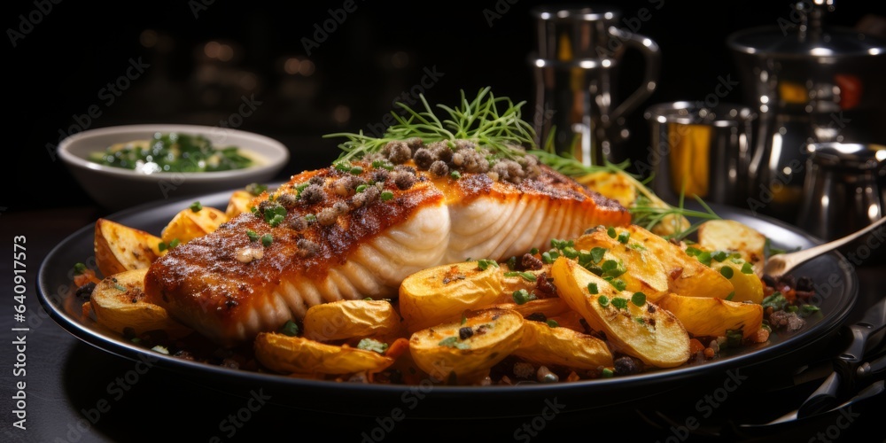 Foodfoto: Lachs mit Pommes Frites Foodfoto: Lachs mit Pommes Frites