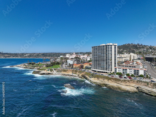 Aerial view of La Jolla town and beach in San Diego California. travel destination in USA © Unwind