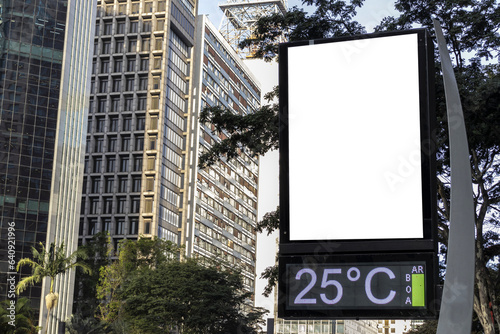 Billboard blank mock up in the city of Sao Paulo. Use this photo day mockup for your outdoor design.