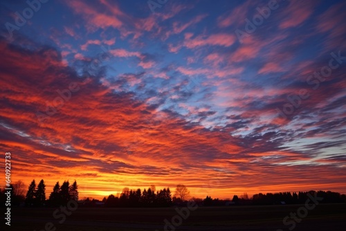 Early morning sky after sunrise with vibrant colors - background stock concepts
