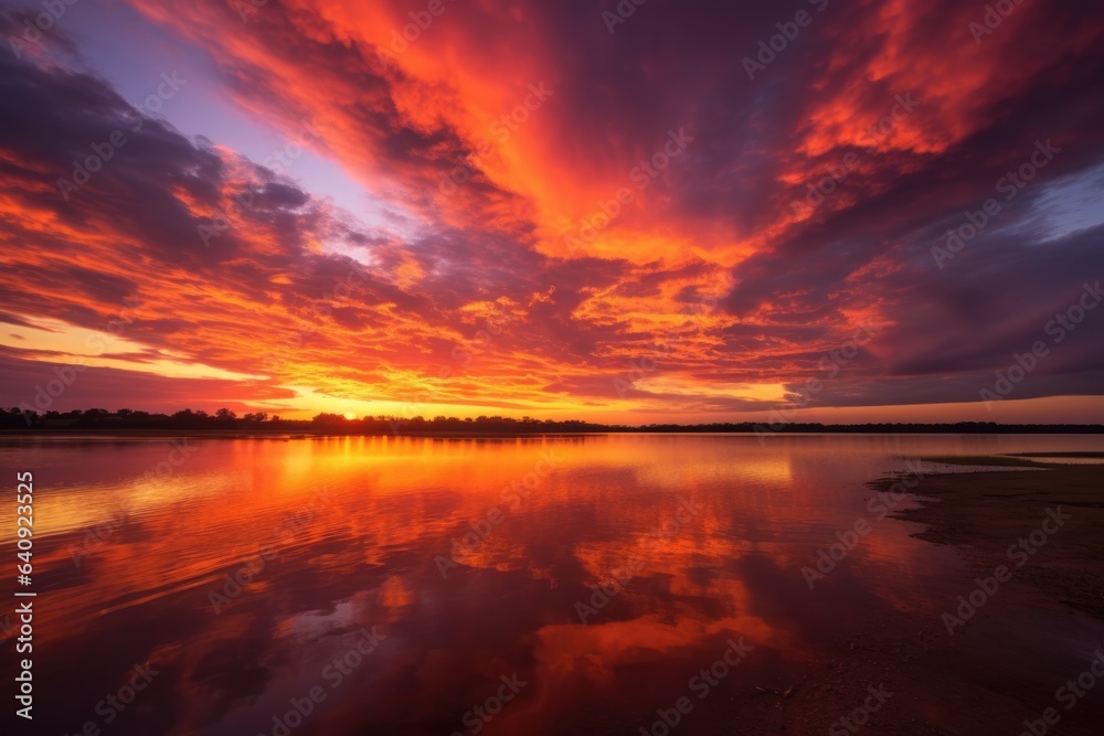 the most beautiful sunset sky you can imagine with vibrant colors - background stock concepts