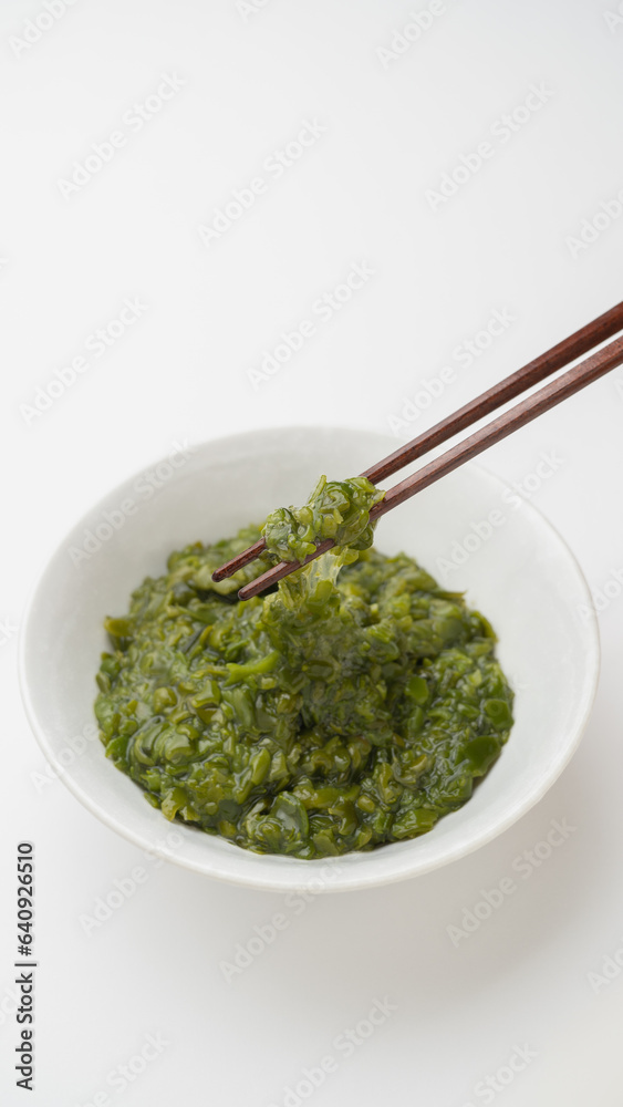 茹でて細かく刻んだ日本のメカブ 茹でて細かく刻んだ日本のメカブ