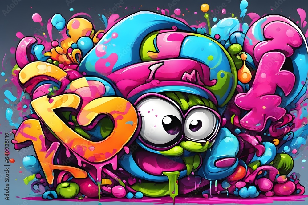 Cartoon Graffiti Wallpaper, Cartoon Graffiti Background, Cartoon Graffiti Pattern, Cartoon