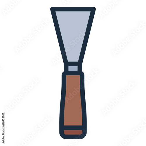 Spatula for pottery and ceramics filled line icon
