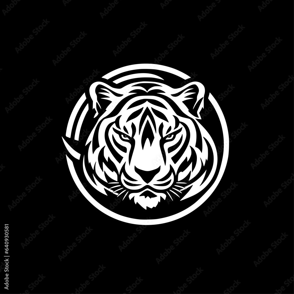 Tiger | Black and White Vector illustration Tiger | Black and White Vector illustration