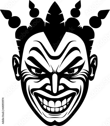 Clown - Black and White Isolated Icon - Vector illustration