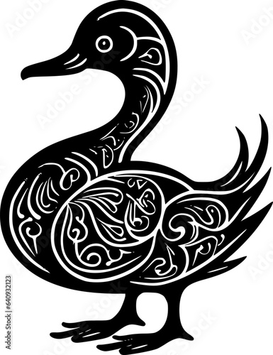 Duck - Black and White Isolated Icon - Vector illustration photo