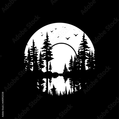Forest - Minimalist and Flat Logo - Vector illustration