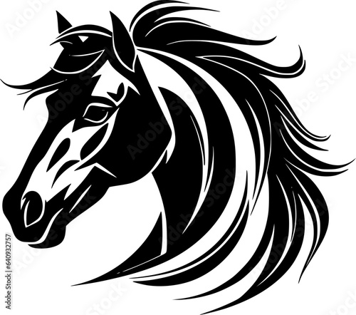 Horse | Black and White Vector illustration
