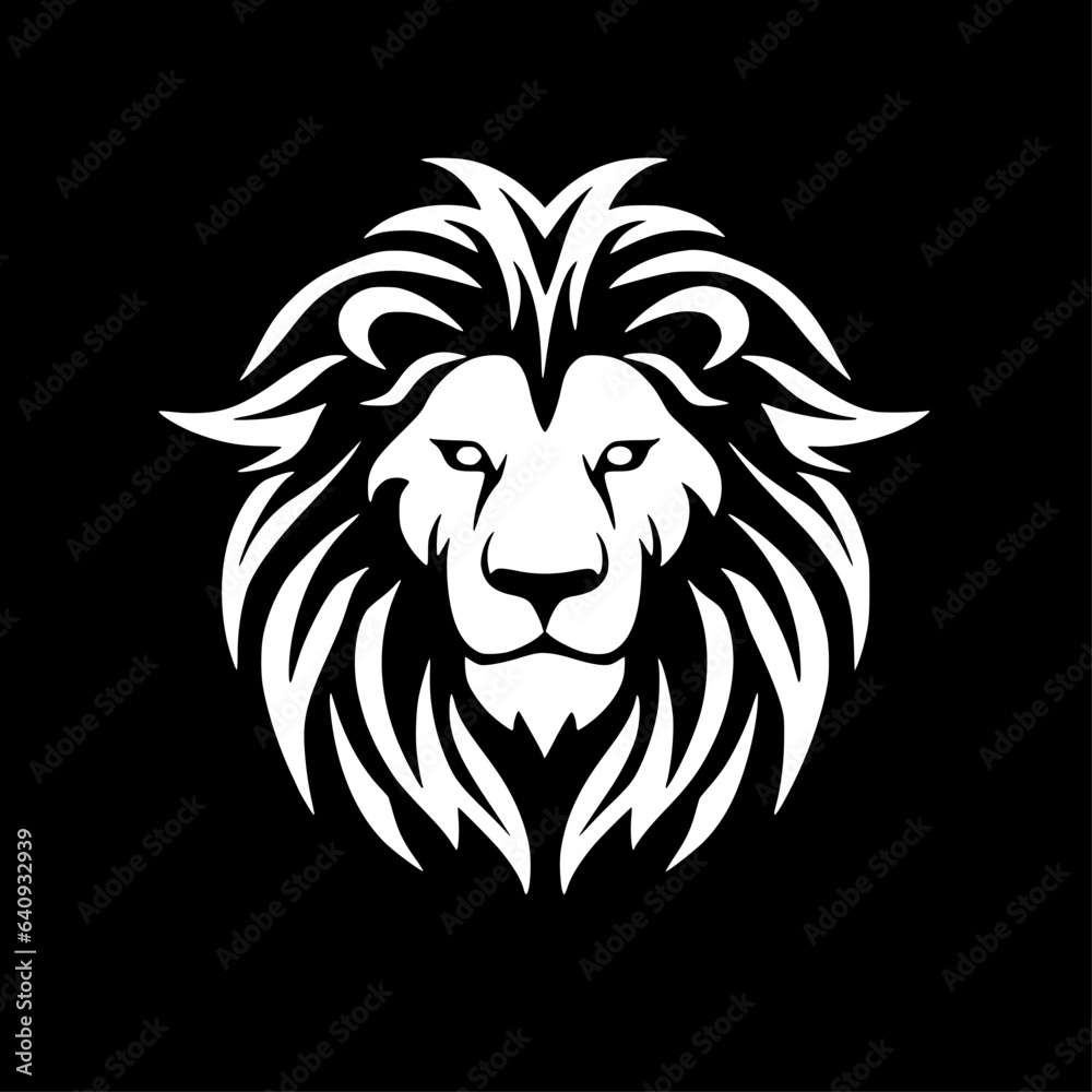 Fototapeta premium Lion | Black and White Vector illustration