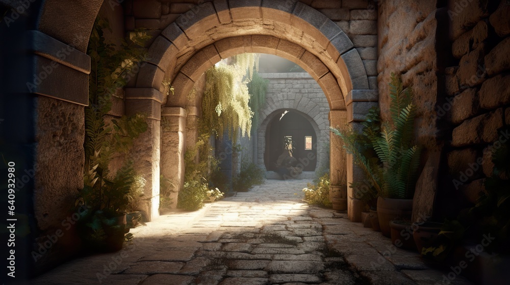 Stone archway Ai Generate