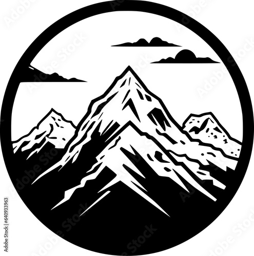 Mountain Range | Black and White Vector illustration