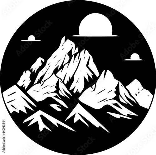 Mountain | Black and White Vector illustration