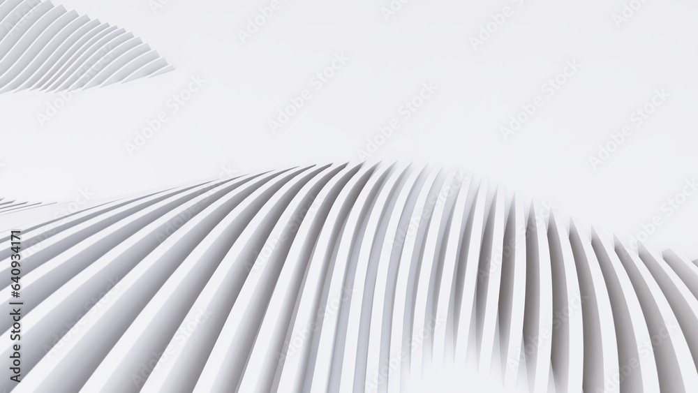 Naklejka premium Abstract Curved Shapes. White Circular Background.