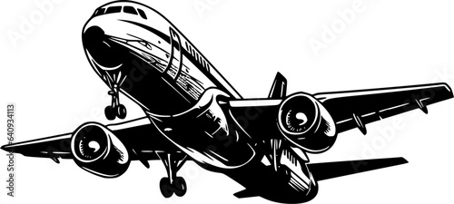 Plane | Minimalist and Simple Silhouette - Vector illustration