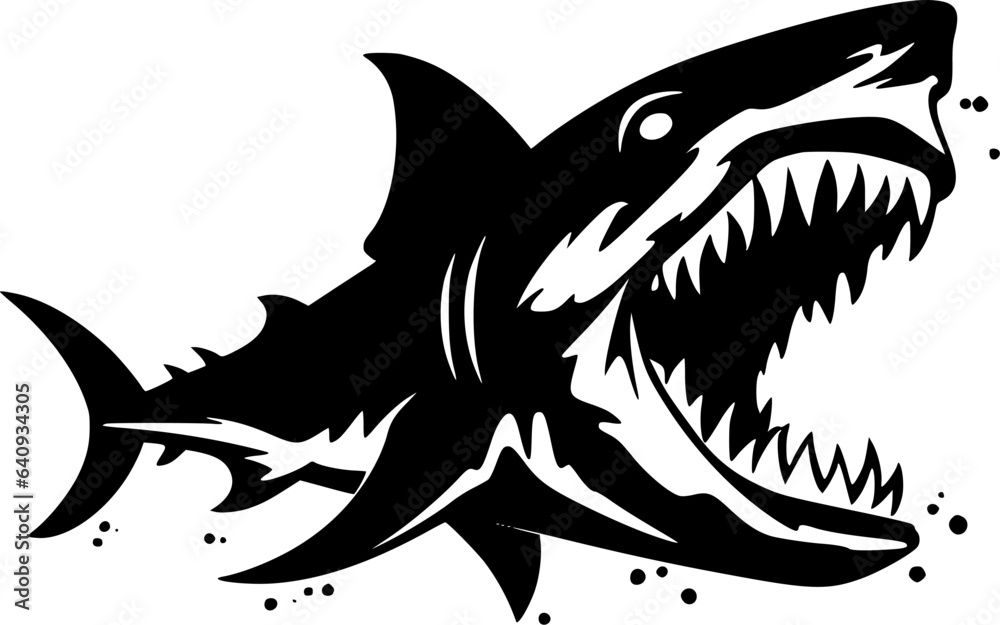 Shark - Black and White Isolated Icon - Vector illustration Shark - Black and White Isolated Icon - Vector illustration