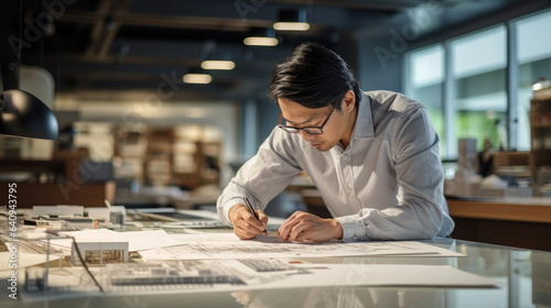 Young male architect workin...
