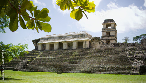 Tableau sur toile Mayan Ruins at Palenque Mexico