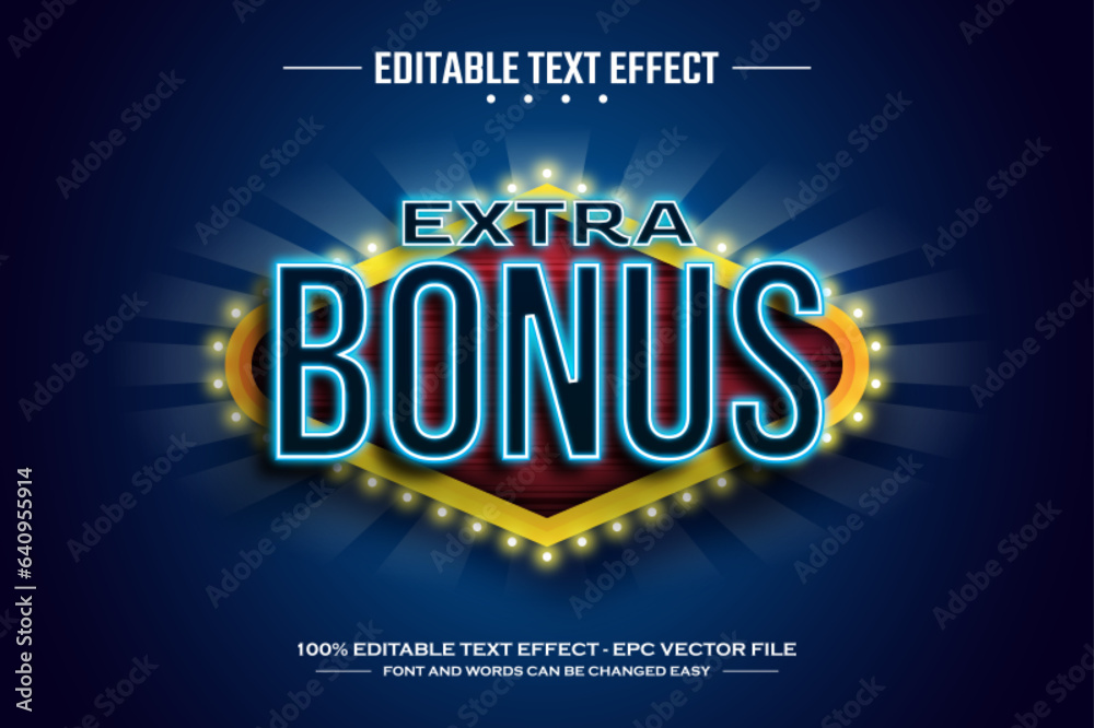 Extra bonus 3D editable text effect template
