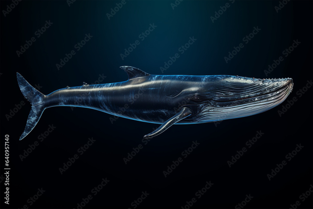 Close-up photo of baleen whale in nature