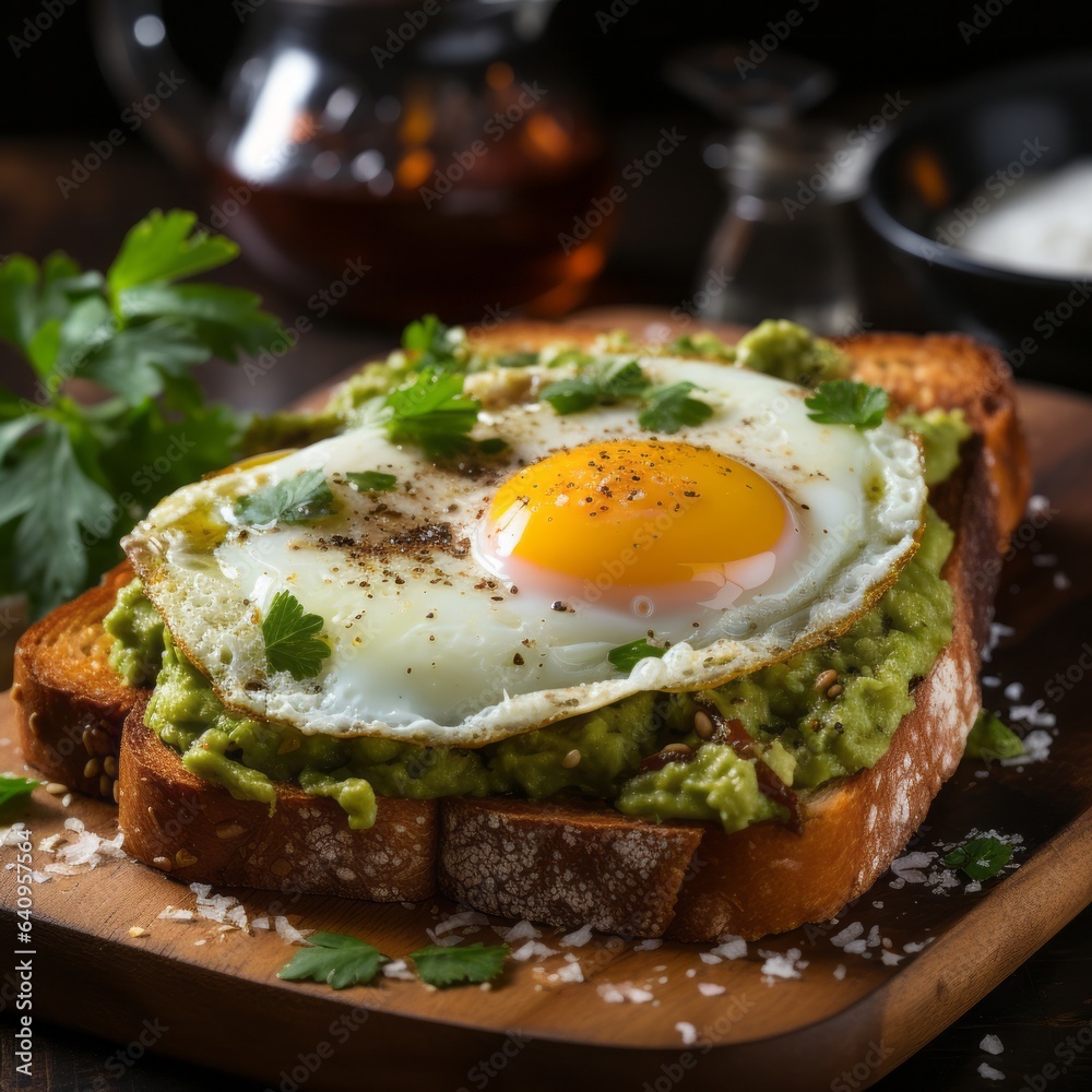 Kochen: Toast, Guacamole, Spiegelei Kochen: Toast, Guacamole, Spiegelei