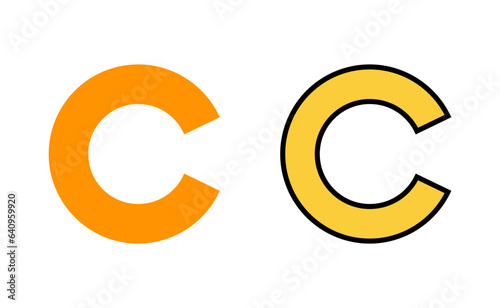 Copyright icon set for web and mobile app. copyright sign and symbol