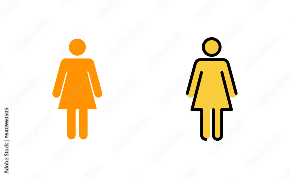 Female icon set for web and mobile app. woman sign and symbol Female icon set for web and mobile app. woman sign and symbol