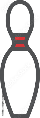 シンプルなスポーツ用品のカラー単品アイコン　ボウリング　ピン