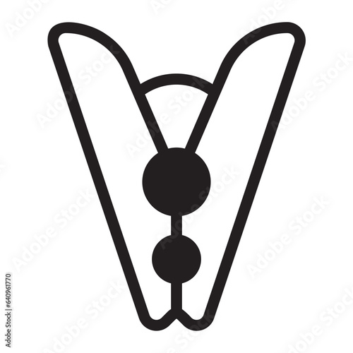 clothes pin glyph icon
