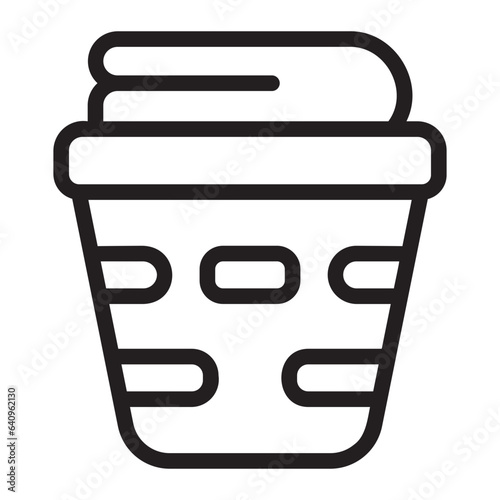 laundry basket line icon
