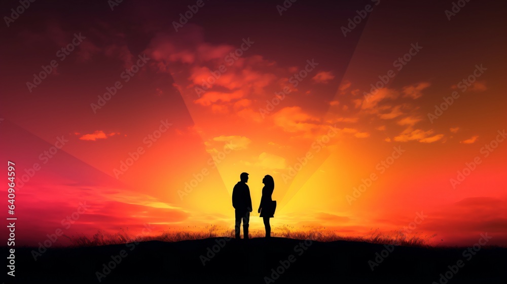 Romantic Sunset Spectrum Clashing Colors Create a Simple Yet Striking Background for a Love-Filled Moment. Generative AI Romantic Sunset Spectrum Clashing Colors Create a Simple Yet Striking Background for a Love-Filled Moment. Generative AI