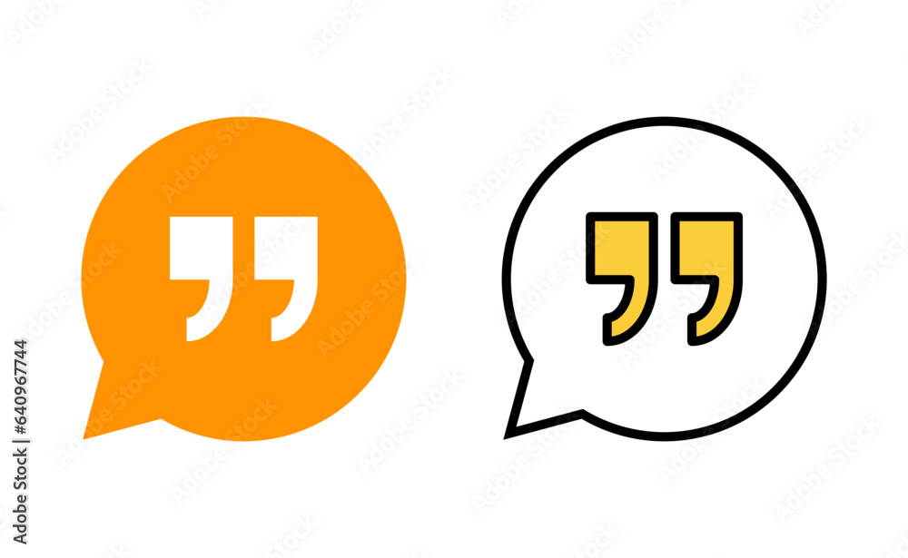 Quote icon set  for web and mobile app. Quotation mark sign and symbol