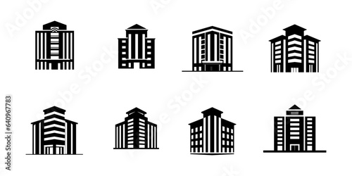 Building vector set isolated on white background