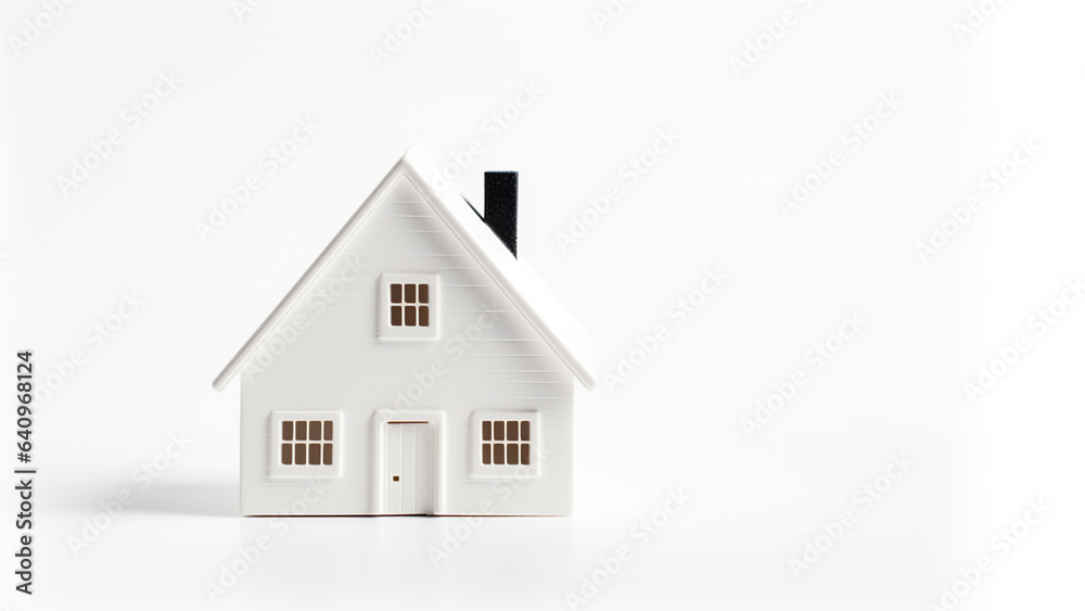 miniature house on white background with copy space. saving money and property investment concept miniature house on white background with copy space. saving money and property investment concept