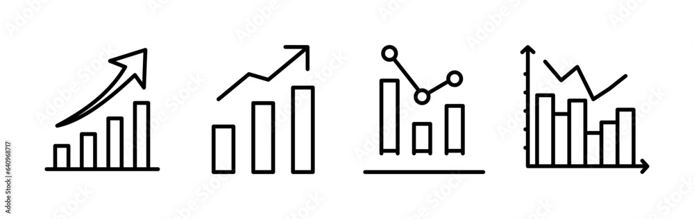 Growing graph Icon vector. Chart icon. Graph Icon