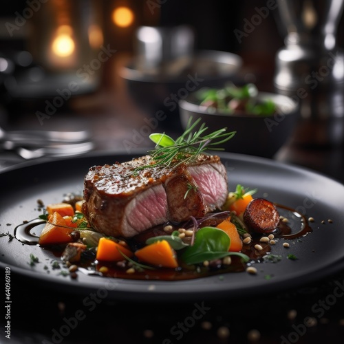 Food photography of a gourmet meat
