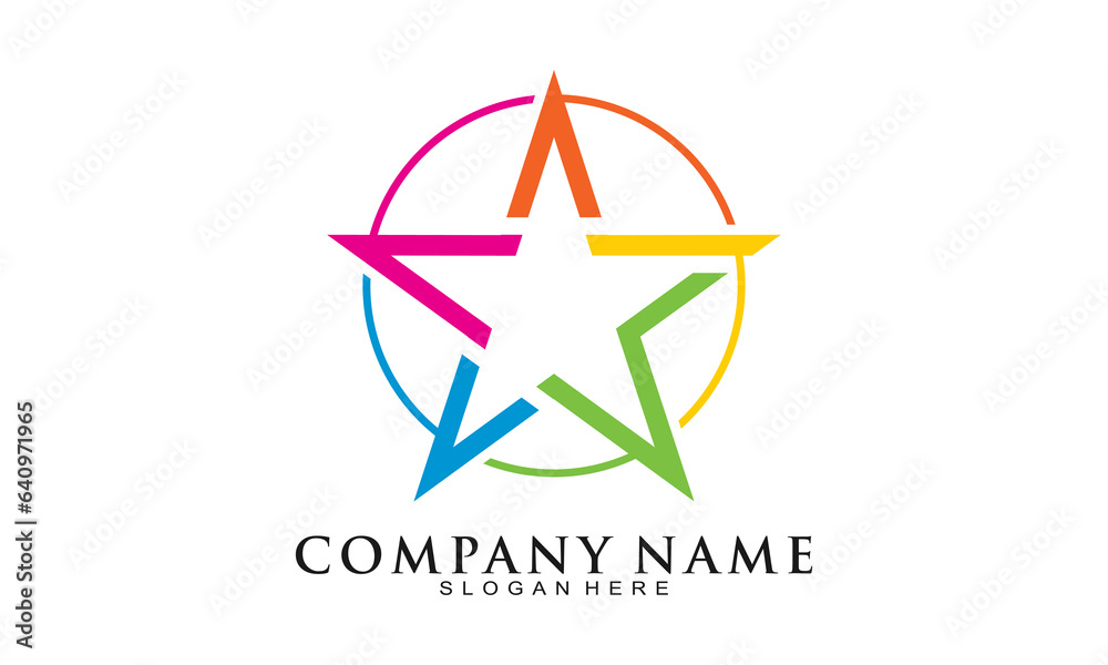 Fototapeta premium Colorful star symbol logo design vector