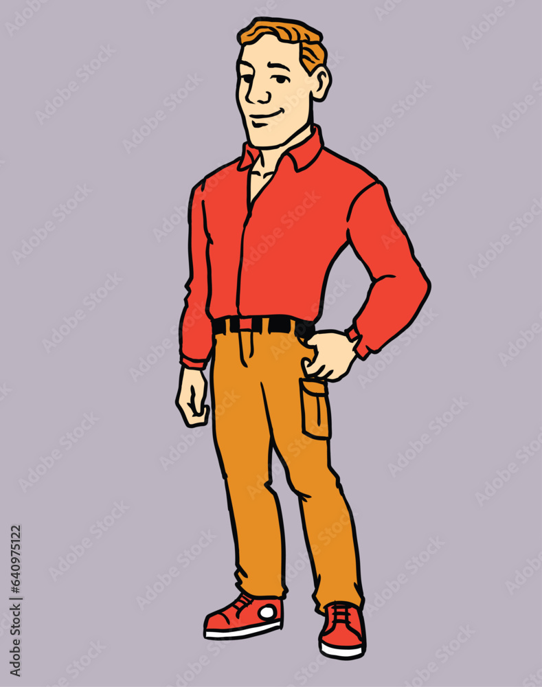 Young Handsome Man Cartoon